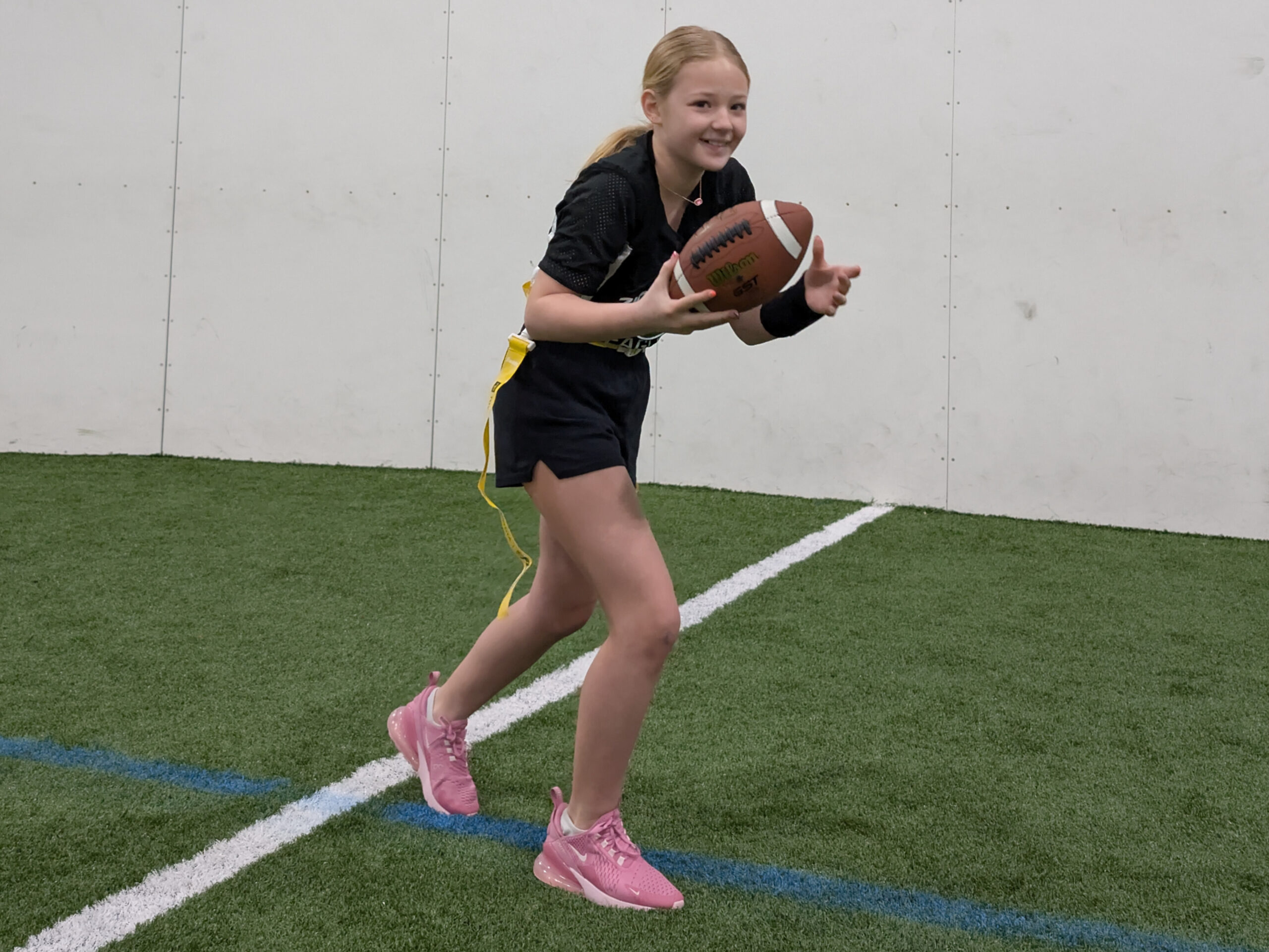 Catching Flag Football Girl